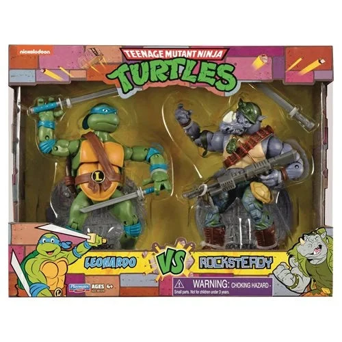 Teenage Mutant Ninja Turtles Classic Leonardo Vs. Rocksteady Action Figure 2-Pack 4 Teenage Mutant Ninja Turtles Classic Leonardo Vs. Rocksteady Action Figure 2-Pack - Image 2
