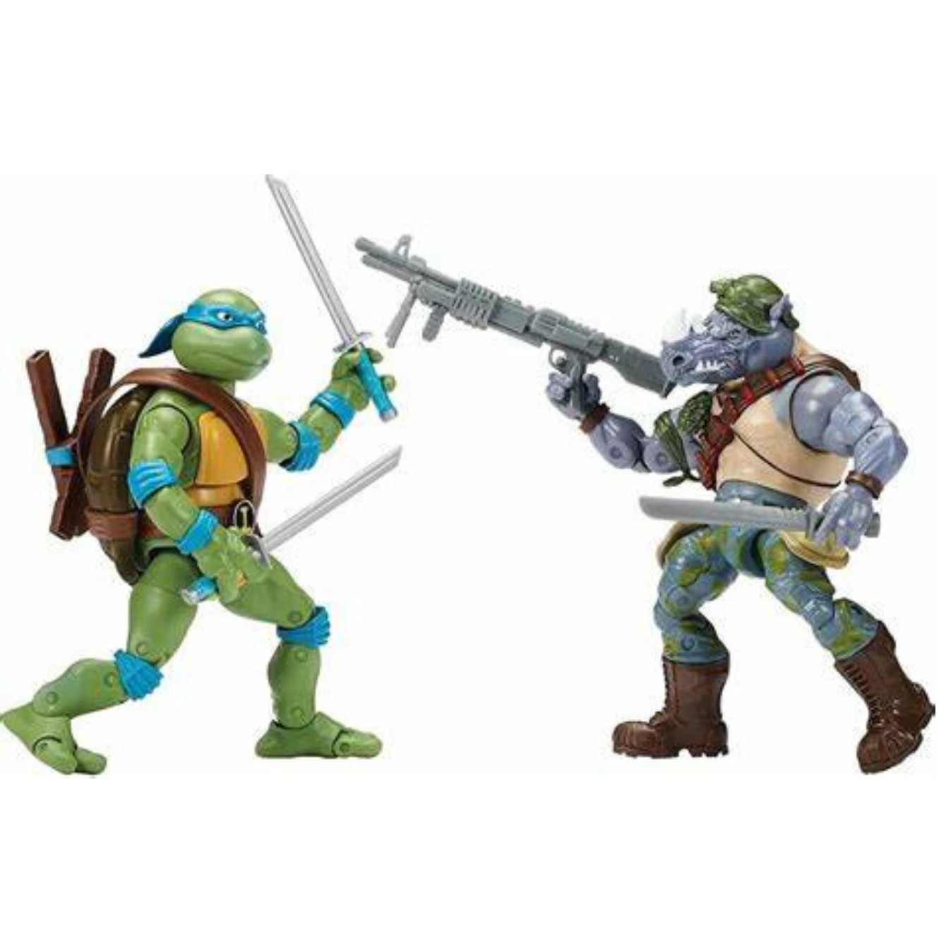 Teenage Mutant Ninja Turtles Classic Leonardo Vs. Rocksteady Action Figure 2-Pack 3 Teenage Mutant Ninja Turtles Classic Leonardo Vs. Rocksteady Action Figure 2-Pack