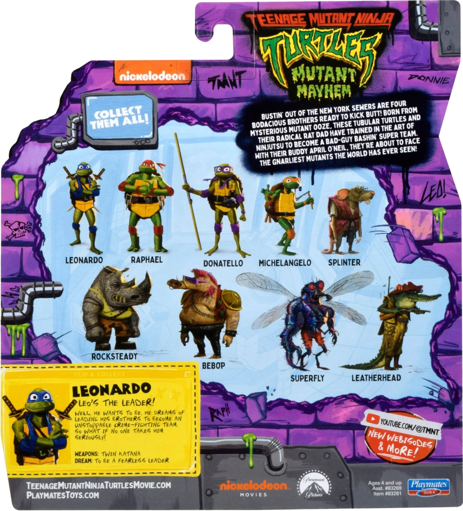 Teenage Mutant Ninja Turtles: Mutant Mayhem: Leonardo: Action Figure 4 Teenage Mutant Ninja Turtles: Mutant Mayhem: Leonardo: Action Figure - Image 2