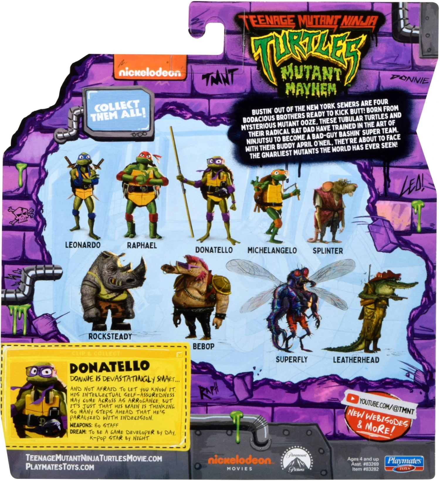 Teenage Mutant Ninja Turtles: Mutant Mayhem: Donatello: Action Figure 4 Teenage Mutant Ninja Turtles: Mutant Mayhem: Donatello: Action Figure - Image 2